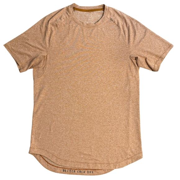 Lululemon Drysense Training Short Sleeve Heathered Butternut Brown Men’s Size S - Picture 1 of 9